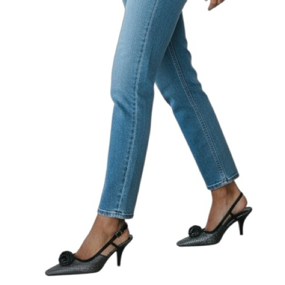 J.Renee Elisha Slingback Kitten Heels Black/Silver Patterned Women’s Size 12M - Picture 16 of 16